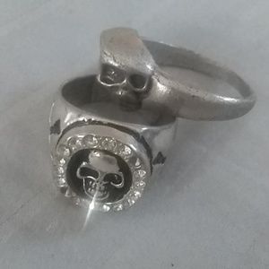Two Silver Men's ☠️ SKULL ☠️ Rings